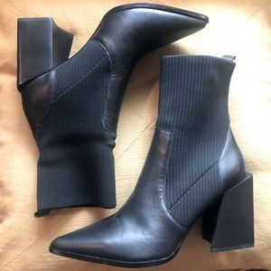 Steve Madden Tackle Black Leather Boots